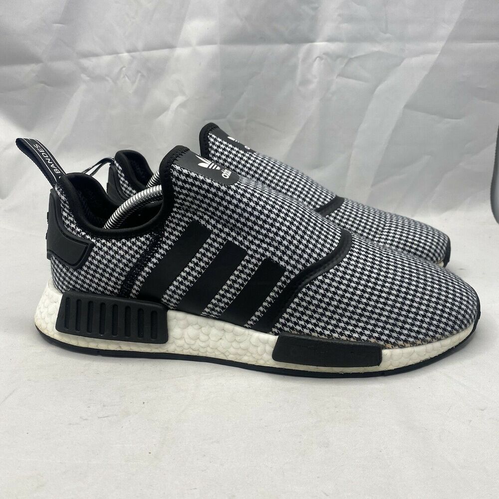 Adidas Originals NMD Runner R1 Slip-On FV5438 Black White Mens Size 10.5 Rare* - Picture 1 of 10